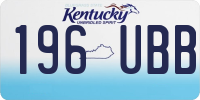 KY license plate 196UBB