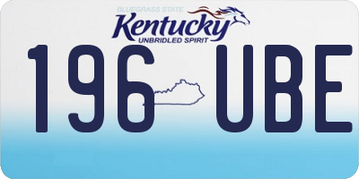 KY license plate 196UBE