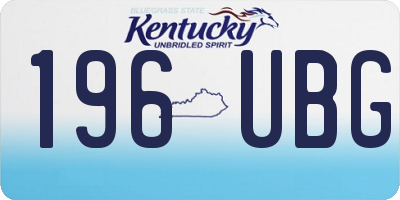 KY license plate 196UBG