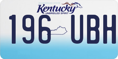 KY license plate 196UBH
