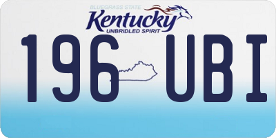 KY license plate 196UBI