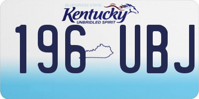 KY license plate 196UBJ