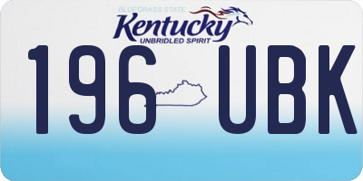 KY license plate 196UBK