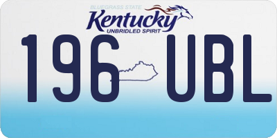 KY license plate 196UBL
