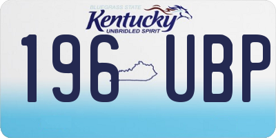KY license plate 196UBP