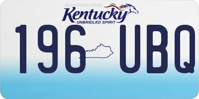 KY license plate 196UBQ