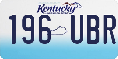 KY license plate 196UBR