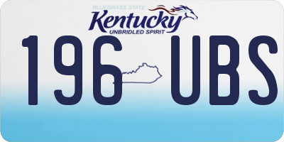 KY license plate 196UBS
