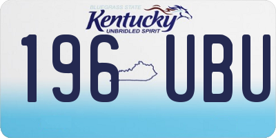 KY license plate 196UBU