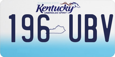 KY license plate 196UBV
