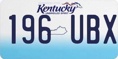 KY license plate 196UBX
