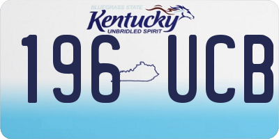 KY license plate 196UCB