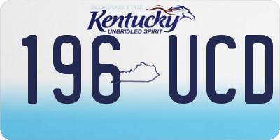 KY license plate 196UCD