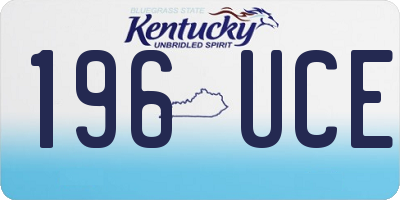 KY license plate 196UCE