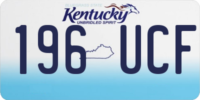 KY license plate 196UCF