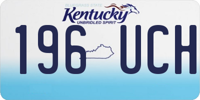 KY license plate 196UCH