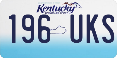 KY license plate 196UKS
