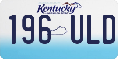 KY license plate 196ULD