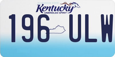 KY license plate 196ULW