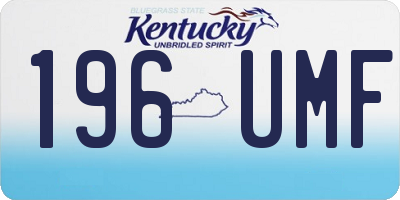 KY license plate 196UMF