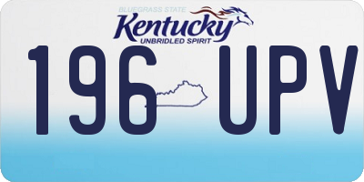 KY license plate 196UPV