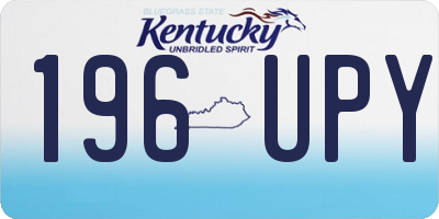 KY license plate 196UPY
