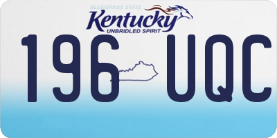 KY license plate 196UQC
