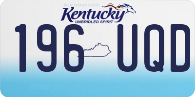 KY license plate 196UQD