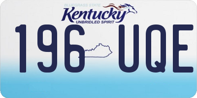 KY license plate 196UQE