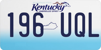 KY license plate 196UQL