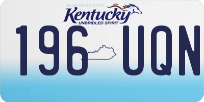 KY license plate 196UQN