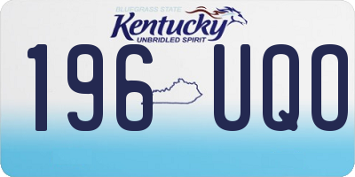 KY license plate 196UQO