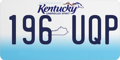 KY license plate 196UQP