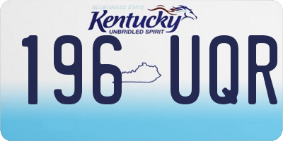 KY license plate 196UQR