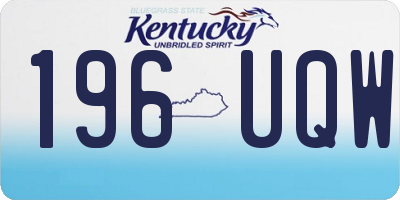 KY license plate 196UQW
