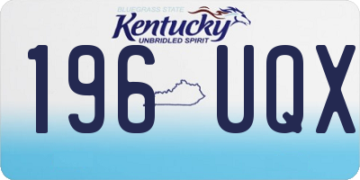 KY license plate 196UQX