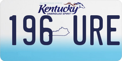 KY license plate 196URE