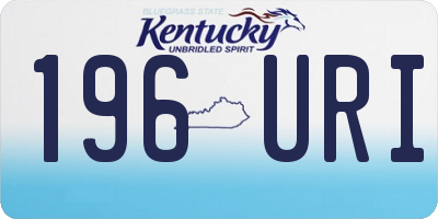 KY license plate 196URI