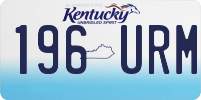 KY license plate 196URM