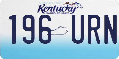 KY license plate 196URN