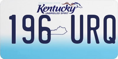 KY license plate 196URQ