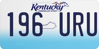 KY license plate 196URU