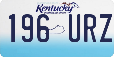 KY license plate 196URZ