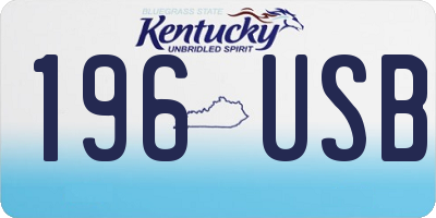 KY license plate 196USB