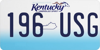 KY license plate 196USG