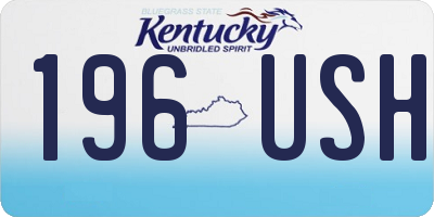 KY license plate 196USH