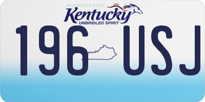 KY license plate 196USJ