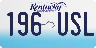 KY license plate 196USL