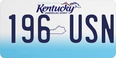 KY license plate 196USN
