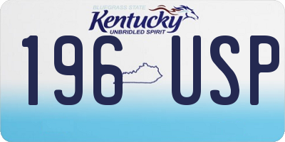 KY license plate 196USP